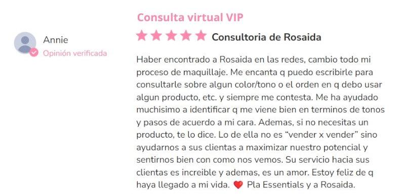 Review of the VIP virtual consultation by Plá Essentials