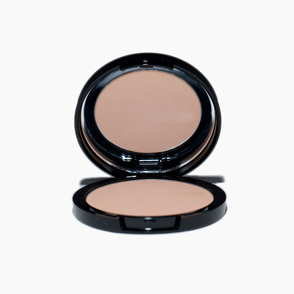 an open compact powder mineral foundation tender color