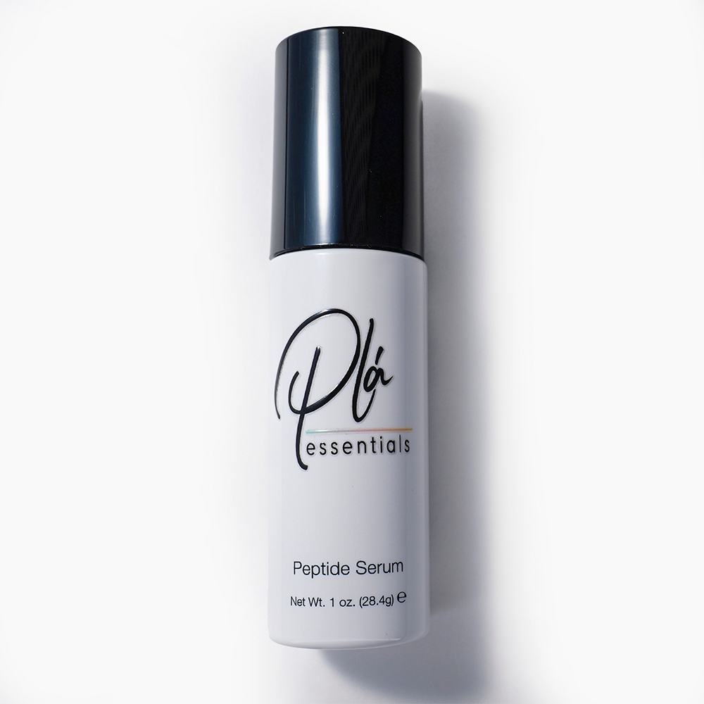 bottle of Peptide serum from the Plá essentials brand