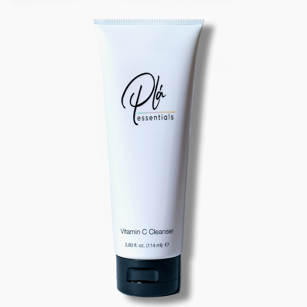 botle of a vitamin c cleanser from the Plá essentials brand