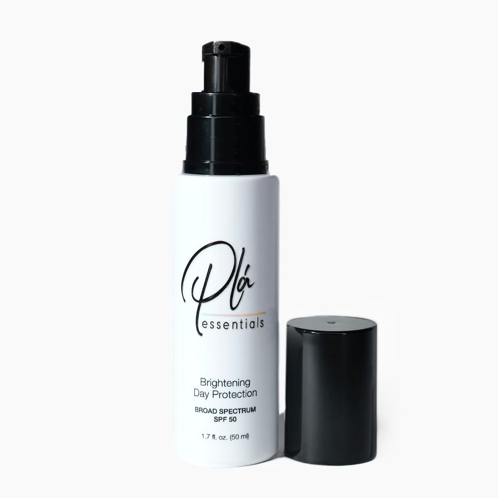 an open bottle of Brightening Day Protection SPF 50